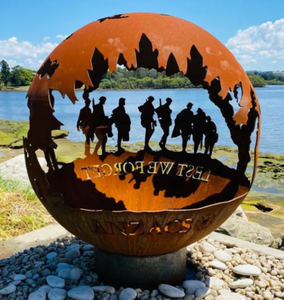 Brasero Esférico de Metal Personalizado, Decoración de Jardín, Brasero de Acero Corten para Camping - Product Image 3