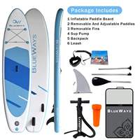 Planche à pagaie gonflable SUP tout-terrain pour enfants de haute qualité, neuve, avec pompe et ailerons, construction en PVC durable, garantie 1 an, pour les eaux océaniques