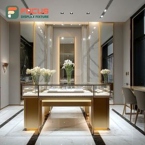 Sistema de Exhibición de Joyería Minimalista, Vitrina de Vidrio con Marco Metálico para Tiendas de Marca - Product Image 4