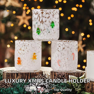 Portacandele Decorativo Retrò Ecologico Fatto a Mano di Alta Qualità con Pendente Oscillante in <span class=keywords><strong>Vetro</strong></span> Colorato Artificiale per Natale e Casa - Product Image 2