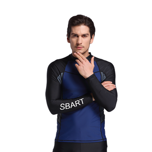 Custom Men's <b>Long</b> <b>Sleeve</b> Rash Guard Breathable Quick Dry Fitness <b>Swim</b> <b>Top</b> UPF50+ Surf Shirt Blank Color OEM ODM - Product Image 2