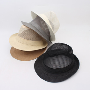 Người Đàn Ông Thoáng Khí Fedora <span class=keywords><strong>Hat</strong></span> Lưới Nhanh Chóng Khô UV Bảo Vệ Panama Jazz Mũ Rơm - Product Image 2