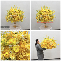Grande boule de fleurs roses de 80 cm, vente chaude, décoration de mariage, fleurs artificielles en soie, toucher réel, centre de table pour décoration de table