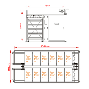 Incubadora de túnel comercial multietapa automática con sistema de carro de huevos, equipo industrial para criaderos de aves de corral - Product Image 3