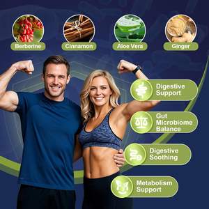 Berberin, tarçın, l-glutamin, sindirim bağırsak desteği için sindirim enzimleri ile 80 milyar CFU probiyotik prebiyotik kapsüller - Product Image 3