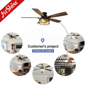 Ventilateur de plafond 6 en 1, 5 <span class=keywords><strong>lames</strong></span> en fer, avec télécommande, modèle unique et moderne, pour abat-jour - Product Image 5