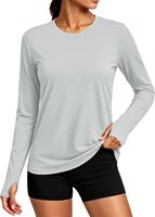 Rashguard personnalisé pour femme à manches longues, col rond, protection solaire UPF50 SPF, séchage rapide, léger, 88% polyester, 12% élasthanne