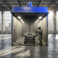 Salle de sablage certifiée CE avec système de récupération de billes d'acier pour la construction navale et les structures en acier de ponts