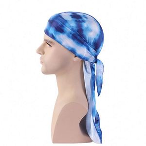 Durag en satin soyeux avec logo personnalisé, pour ondulations 360, queue extra longue, broderie 3D, foulard de créateur, bonnet de compression pour hommes - Product Image 4