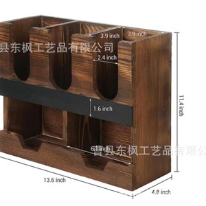 Wooden <b>Desktop</b> <b>Shelf</b> For Paper Cups Coffee Pods Tea Bags Sugar Packets Multipurpose Storage Organizer 2 Tier Solid Wood - Product Image 4