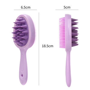 Brosse à cheveux démêlante double face en plastique avec logo personnalisé, brosse anti-démangeaisons, masseur du cuir chevelu, brosse à shampooing pour le nettoyage des cheveux - Product Image 6