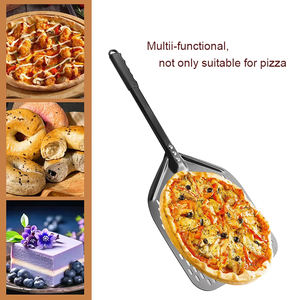 Pala per <span class=keywords><strong>Pizza</strong></span> Quadrata Forata con Lama Nera Antiaderente da 14 Pollici e Manico Staccabile - Product Image 2