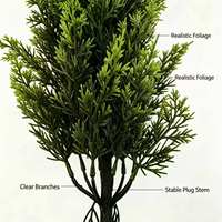 Cyprès artificiel topiaire, petit arbre sans pot, fausse plante de cèdre pour la décoration intérieure et extérieure, maison, bureau, étagère, jardin