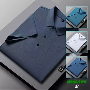 Camisetas de Golf Lisas de Alta Calidad para Hombre, con Logotipo Personalizado, Patrón Sólido, Tejido de Poliéster/Algodón, Logotipo Bordado, Manga Corta - Product Image 2