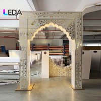 LEDA Bande lumineuse LED de luxe à motif doré, arche en acrylique pour la décoration de mariage, de fête et d'événements
