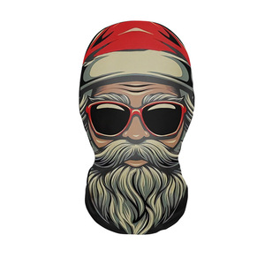 Santa Claus Full Face Mask Digital Print Fashionable Christmas Party Sun Protection Cycling Mask - Product Image 1