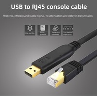 Câble de configuration de console plaqué or USB vers RJ45 RS232 pour routeur de commutation FTDI Huawei