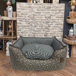 Meiweipet vuông lớn màu nâu sọc <span class=keywords><strong>in</strong></span> chống trượt con chó giường sang trọng mèo ngủ sofa cho chó và mèo - Product Image 5