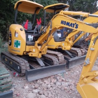 Mini-excavatrice sur chenilles hydraulique Komatsu PC20/PC20MR d'occasion, 1 tonne, moteur Heli, godet de 0,08 m, puissance de 15,2 kW, modèle 2021