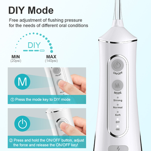 Chuyên nghiệp xỉa răng sạch hơn 300ml IPX7 không thấm nước USB có thể sạc lại xách tay nha khoa máy bay phản lực bằng miệng Irrigator nước Flosser - Product Image 5