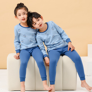 <span class=keywords><strong>Pyjama</strong></span> <span class=keywords><strong>Enfant</strong></span> Automne Hiver 2024 en Coton Pur – Ensemble Chaud et Tendance Dessin Animé pour Garçons et Filles (Haut, Pantalon et Sous-vêtements) - Product Image 1