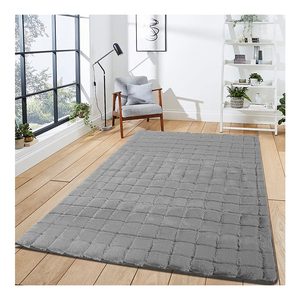 Tapis en fausse fourrure sculpté pour salon, tapis 3D en fausse fourrure de lapin pour la décoration intérieure, vente chaude <span class=keywords><strong>à</strong></span> prix réduit pour chambre <span class=keywords><strong>à</strong></span> coucher - Product Image 1