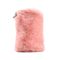 Sac à bandoulière polyvalent pour femme, mini-portefeuille tendance en peluche couleur unie avec bouton bonbon, nouvelle collection automne-hiver
