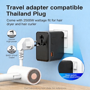 Adaptateur de voyage universel GaN PD 140W, 3 ports Type-C, 1 port USB, chargeur super <span class=keywords><strong>mini</strong></span> rapide multi-ports pour ordinateur portable, appareil photo et écouteurs (tout en un) - Product Image 2