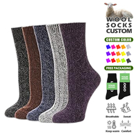 Chaussettes confortables en laine thermique douce et moelleuse, très extensibles, pour femme, décontractées, personnalisées, chaudes, épaisses, avec logo sur le bord du mollet, pour l'hiver et l'usage quotidien