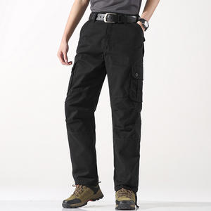 Pantalon cargo gris en coton 100% OEM Pantalon de travail multi-poches pour hommes - Product Image 3