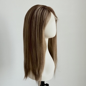 Pelucas y tupés de cabello Remy brasileño para mujer, para cabello fino, peluca judía de onda natural de 18 pulgadas en stock - Product Image 1