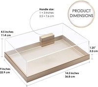 Plateau de rangement en acrylique multifonctionnel pour aliments avec couvercle Plateau de service rectangulaire Étui de rangement en acrylique pour buffet de fête et cuisine