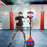 Ballon de boxe autonome gonflable en PU robuste pour entraînement de vitesse et de réflexes, avec socle réglable en hauteur pour la maison et la salle de sport
