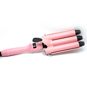 Fer à boucler professionnel 3 barils en céramique PTC à chauffage rapide avec écran LCD et température réglable 230°C - Product Image 1