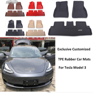 Alfombrillas de Goma TPO TPE Personalizadas, 5D 3D, Impermeables, de Lujo, Juego Completo para el Interior del Automóvil <span class=keywords><strong>Tesla</strong></span> <span class=keywords><strong>Model</strong></span> <span class=keywords><strong>3</strong></span> - Product Image 4