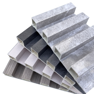 Nứt kháng lưới tản nhiệt Ốp gỗ hạt rãnh Bảng điều chỉnh tường ốp PVC WPC Nội Thất Tường Bảng điều khiển - Product Image 1