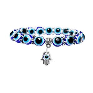 Braccialetto di protezione degli occhi diabolici di alta qualità, bracciale impilabile <span class=keywords><strong>Nazar</strong></span>, bracciale regolabile hamsa turco Evil eye - Product Image 2
