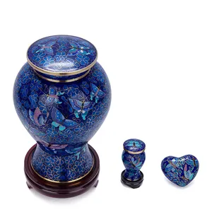 Blue Butterfly Etienne Cremation Cloisonne Urns For Ashes