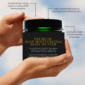 24h cường độ cao dưỡng ẩm mật ong ca cao Shea Body <span class=keywords><strong>Butter</strong></span> Moisturizer với nghệ dừa hạnh nhân, làm mềm mịn da khô Kem cơ thể - Product Image 3