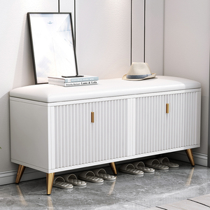 Best Quality <strong>White</strong> <strong>Shoe</strong> Cabinet <strong>Storage</strong> Rustic Wooden Tipping Bucket <strong>Shoe</strong> Cabinet with Stool - Product Image 2