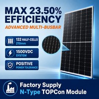 Panneau solaire monocristallin noir de type N 730W, cellules demi-coupées à haute efficacité (23,5%), pour système d'énergie solaire agricole