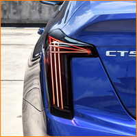 Pour Cadillac CT5 2020-2025, feux arrière à LED fumés noirs avec clignotants séquentiels, animation de démarrage dynamique, style toile de toile de serpents