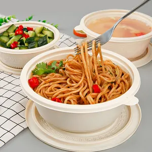 Cuencos <span class=keywords><strong>de</strong></span> plástico CPLA con tapa para <span class=keywords><strong>ensalada</strong></span> <span class=keywords><strong>de</strong></span> mascotas, cuencos desechables para sopa caliente, ensaladera grande, 700ml - Product Image 6