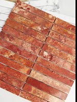 Carreaux muraux en marbre de jade vert poli, comptoirs en travertin rouge, panneau de pierre 3D personnalisé, décoration intérieure moderne pour la maison