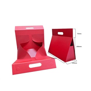 Customized Rigid Paper Bag Gift <b>Boxes</b> Triangular <b>Foldable</b> Collapsible Hand-Held Magnetic Closure - Product Image 4