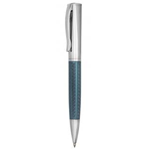 Penna a Sfera Cromata con Corpo in Metallo Blu e Meccanismo a Rotazione - Product Image 1