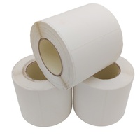 Rouleau d'étiquettes de codes-barres thermosensibles en papier autocollant avec dessus rouge et dos blanc pour les promotions en supermarché et en épicerie