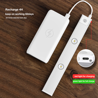 Lampu kabinet Sensor gerak Led, lampu lemari pakaian dapur dapat diisi ulang, lampu kabinet Sensor gerak 40cm 60cm 80cm