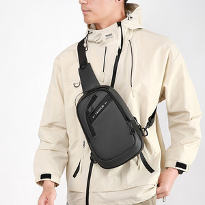 Men's <b>Chest</b> Bag Large Capacity Crossbody Bag Black Outdoor Sports <b>Storage</b> Bag Everyday Use - Product Image 3