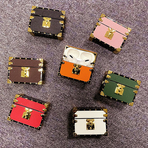 Funda de cuero de lujo para auriculares diseñador trenzado personalizado para <span class=keywords><strong>Airpods</strong></span> Pro 2 3 <span class=keywords><strong>marca</strong></span> de moda auriculares cubierta Cortex - Product Image 1